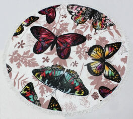 Акція на Пляжное полотенце 5081 Summer Time Butterflies MirSon диаметр 150 см від Podushka