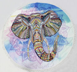 Акція на Пляжное полотенце 5080 Summer Time Elephant MirSon диаметр 150 см від Podushka
