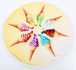 Акція на Пляжное полотенце 5057 Summer Time Icecreams MirSon диаметр 150 см від Podushka