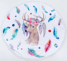 Акція на Пляжное полотенце 5050 Summer Time Fallow-deer MirSon диаметр 150 см від Podushka