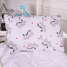 Акція на Подушка детская антиаллергенная Kids Time 20-0040 Cute white zebra EcoSilk MirSon 50х70 см средняя від Podushka