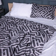 Акція на Постельное белье 22-1395 Geometric Design сатин MirSon Двуспальный евро комплект King Size від Podushka