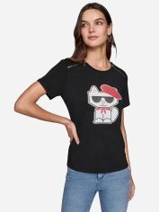 Акція на Футболка жіноча Karl Lagerfeld 44331905 XS Чорна від Rozetka