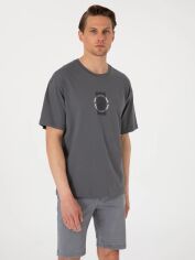 Акція на Футболка бавовняна довга чоловіча Pierre Cardin G021SZ011-000-2247467 M Антрацит від Rozetka