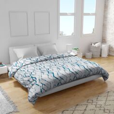 Акція на Підковдра Home Line євро 205x220 см Синя Ранфорс (188330 HL) від Rozetka