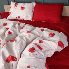 Акція на Комплект постільної білизни Mirson Сімейний 2 x 160 x 220 см 17-0754 Scarlet Poppies Бязь від Rozetka