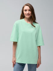 Акція на Футболка бавовняна оверсайз довга жіноча Ray Oversize U0104 Unisex W L-XL Light green від Rozetka