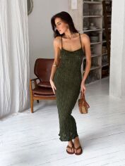 Акція на Сарафан жіночий ARTKNIT Мереживо L-XL Оливковий від Rozetka