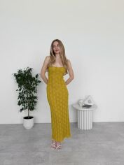 Акція на Сарафан жіночий ARTKNIT Мереживо L-XL Гірчичний від Rozetka