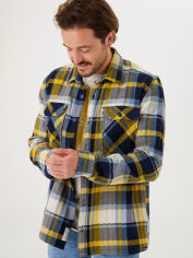 Акція на Сорочка бавовняна тепла чоловіча Garcia Jeans N41301 2XL Жовта від Rozetka