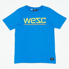 Акція на Футболка бавовняна довга чоловіча WeSC XAZ420934RDCT L Синя/Жовта від Rozetka