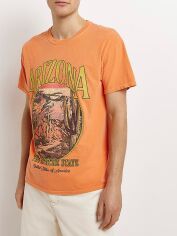 Акція на Футболка бавовняна довга чоловіча River Island XAZ412750LGTS XS Помаранчева від Rozetka