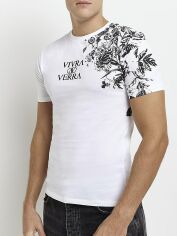 Акція на Футболка бавовняна довга чоловіча River Island XAZ412833ARDK XXS Біла від Rozetka