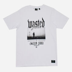 Акція на Футболка бавовняна довга чоловіча WeSC XAZ420998VVMQ 2XL Біла від Rozetka