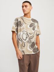 Акція на Футболка бавовняна довга чоловіча Jack & Jones XAZ508107PUFG L Бежева від Rozetka