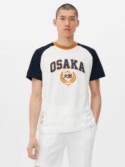 Акція на Футболка бавовняна довга чоловіча Primark XAZ520210NTVU M Білий/Темно-синій/Коричневий від Rozetka