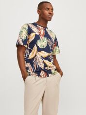 Акція на Футболка бавовняна довга чоловіча Jack & Jones XAZ457621FBJC S Темно-синя від Rozetka