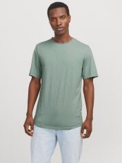 Акція на Футболка бавовняна довга чоловіча Jack & Jones XAZ267081CXGC M М'ятна від Rozetka