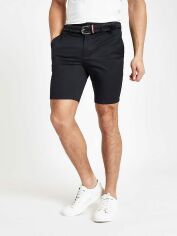 Акція на Шорти бавовняні короткі чоловічі River Island XAZ429017JLMS 26 Темно-сині від Rozetka