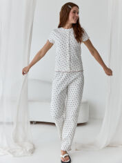 Акція на Піжама (футболка + штани) жіноча бавовняна BARWA garments 0369/370 L Молочна від Rozetka