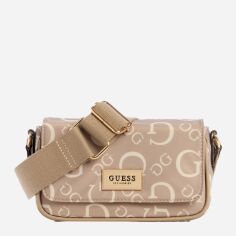 Акція на Сумка крос-боді через плече жіноча маленька Guess 799385250 Бежева від Rozetka