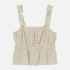 Акція на Топ жіночий H&M 9685330wer S Бежевий з білим від Rozetka