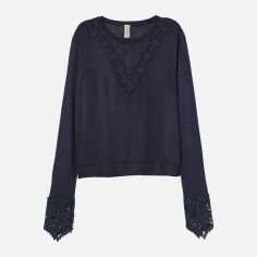 Акція на Джемпер жіночий H&M 8240411wer S Темно-синій від Rozetka