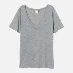 Акція на Футболка бавовняна жіноча H&M 7678622wer M Світло-сіра від Rozetka
