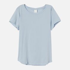 Акція на Футболка бавовняна жіноча H&M 6107761wer XL Блакитна від Rozetka