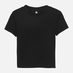 Акція на Футболка бавовняна коротка жіноча H&M 11418127wer M Чорна від Rozetka
