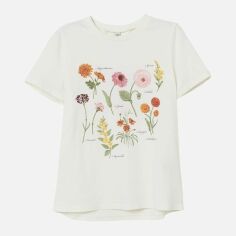 Акція на Футболка бавовняна жіноча H&M 8929702wer S Біла від Rozetka
