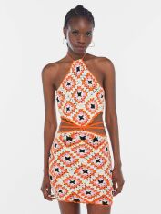 Акція на Сукня літня жіноча Bershka XAZ475875EINS M Біла з помаранчевим від Rozetka