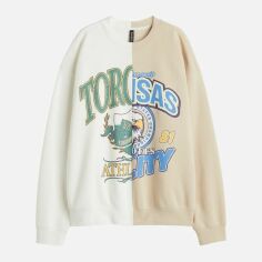 Акція на Світшот жіночий H&M 10165395wer M Білий з бежевим від Rozetka