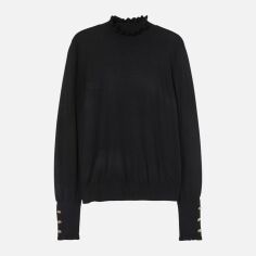 Акція на Светр в'язаний зимовий теплий жіночий H&M 9082922wer L Чорний від Rozetka