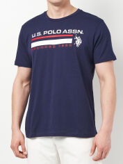 Акція на Футболка бавовняна довга чоловіча U.S. Polo Assn 812176875 M Синя від Rozetka