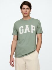 Акція на Футболка бавовняна довга чоловіча Gap 315944134 S Зелена від Rozetka