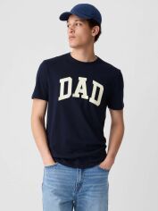 Акція на Футболка бавовняна довга чоловіча Gap 508215614 2XL Синя від Rozetka