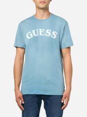Акція на Футболка бавовняна довга чоловіча Guess 565907240 2XL Блакитна від Rozetka