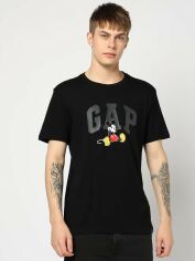 Акція на Футболка бавовняна довга чоловіча Gap 578038169 L Чорна від Rozetka