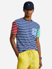 Акція на Футболка бавовняна довга чоловіча Ralph Lauren 149203471 L Синя від Rozetka