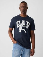 Акція на Футболка бавовняна довга чоловіча Gap 900460837 XL Синя від Rozetka
