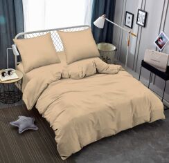 Акція на Комплект постільної білизни Zastelli Євро 200х220 см 14-1118 beige Жатка Бежевий від Rozetka