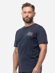 Акція на Футболка бавовняна довга чоловіча Elbrus Mosen Ii 2XL Темно-синя з принтом від Rozetka