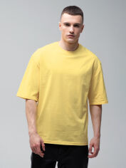 Акція на Футболка бавовняна оверсайз довга чоловіча Ray Oversize U0104 Unisex M S-M Lemon від Rozetka
