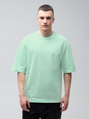 Акція на Футболка бавовняна оверсайз довга чоловіча Ray Oversize U0104 Unisex M 2XL-3XL Light green від Rozetka