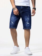 Акція на Шорти джинсові короткі чоловічі SHEIN GD-00162428 S Сині від Rozetka
