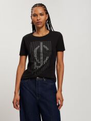 Акція на Футболка бавовняна довга жіноча Cross Jeans 56146-020 S Чорна від Rozetka