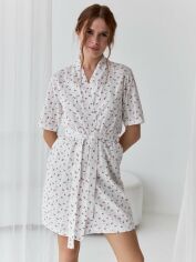 Акція на Халат жіночий бавовняний літній BARWA garments 0375 S Білий від Rozetka