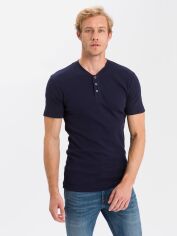 Акція на Футболка бавовняна довга чоловіча Cross Jeans 15495-001 M Темно-синя від Rozetka