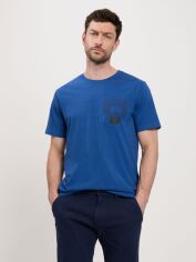 Акція на Футболка бавовняна довга чоловіча Cross Jeans 16015-014 2XL Синя від Rozetka